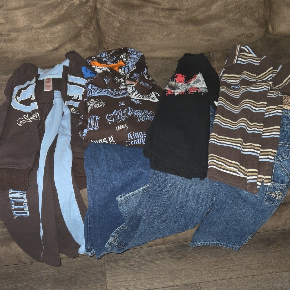 Echo Brown and Blue Casual Sweatshirts & Hoodies